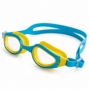 LATSWIM Sharky Blue Yellow Junior Swimming Goggles (1)